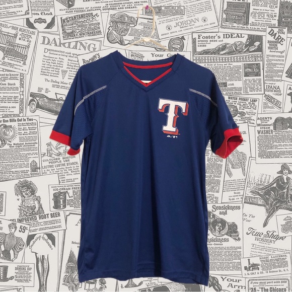Majestic Texas Rangers VNeck Shirt - Picture 1 of 6